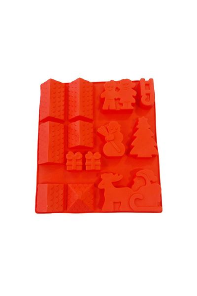 BV Silicone mold 13 cavities, Winter Holidays theme, For cakes or candies, Red, 27 cm, 241COF