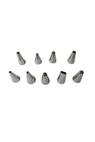 BV Set of 9 ornate stainless steel shower heads, 3.2x1.8 cm, 446COF