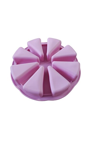 BV Formă de copt din silicon, felii de pizza, 8 cavități, roz, 27 cm, 477COF