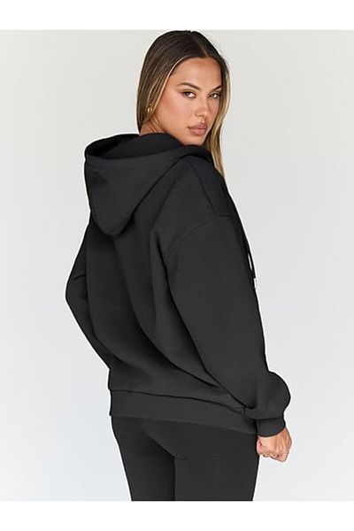 HOFFNUNG Unisex Zipper Hoodie Plain Cardigan
