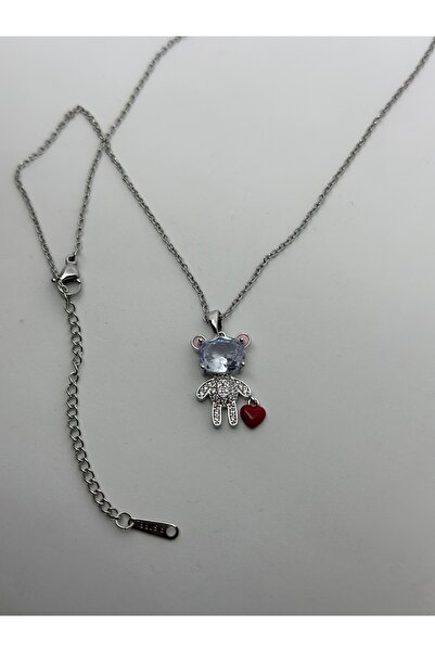 isikaccessories قلادة على شكل قلب تيدي بير