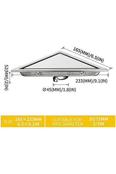 TAFASSELL Hidden-Type Odor Removal Modern Shower Drain Triangle Covers