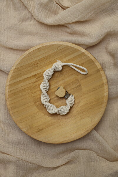 Vivolas Makrome Emzik Tutacağı - Ayıcıklı Bambu Emzik Askısı