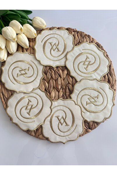 KUMSAL ÇEYİZ 6 Adet Sunumluk Peçete,Kokteyl Peçete,Kahve Yanı Sunum Peçetesi,...