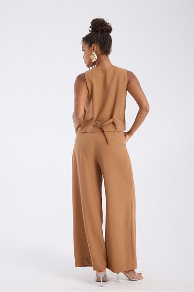 Su Moda Women's Trousers Plazzo Linen with Pockets Comfortable Fit