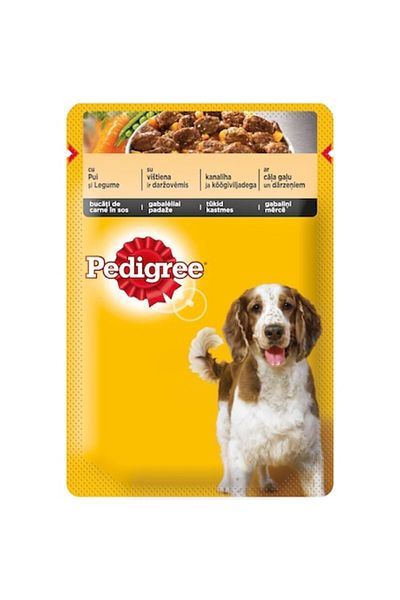Pedigree 30x Hrană Umedă Pentru Câini Adult, Pui Și Legume, 100g