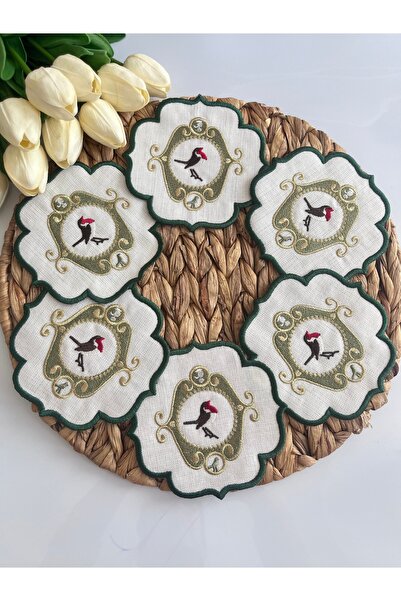 KUMSAL ÇEYİZ 6 Adet Sunumluk Peçete,Kokteyl Peçete,Kahve Yanı Sunum Peçetesi,...