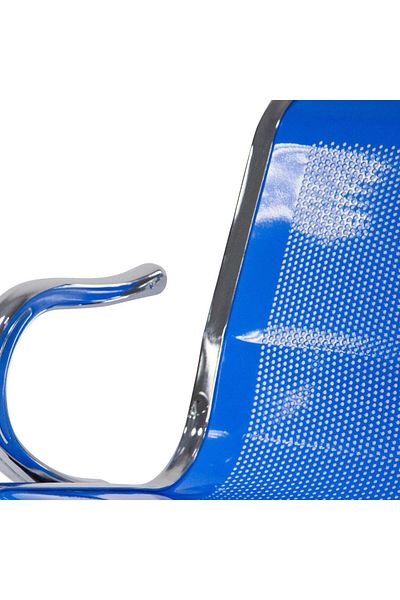 AWF AL WADI FURNITURE Set of 2 Office Reception Steel Chairs 2 Seater Visitor Chairs Airport Chairs with Armrest, Blue
