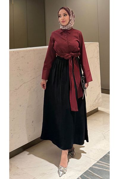 Tesettür Diyarı Γυναικεία Efil Efil Seasonal Tansel Fabric Μέγεθος 36-42 Συμβατή Hijab φούστα