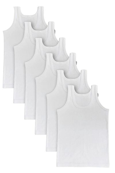 BUTİK1AVM Boy's Singlet 6 Pieces 100% Cotton
