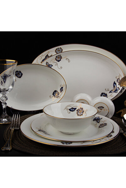 EVALIZA Nostalji Kelebek 12 Kişilik 60 Parça Yemek Takımı