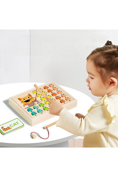 Jet Montessori Alphabet and Fishing Game with Wooden Rods
