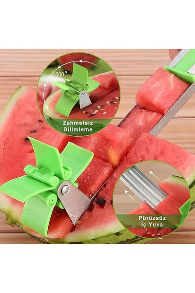 Eşya Dünyası Practical Stainless Steel Watermelon Slicer - Ergonomic and Safe Fruit Cutter