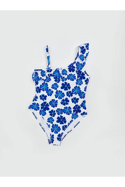 LC Waikiki Lcw Kids White Uv Protection Floral Girls Swimsuit