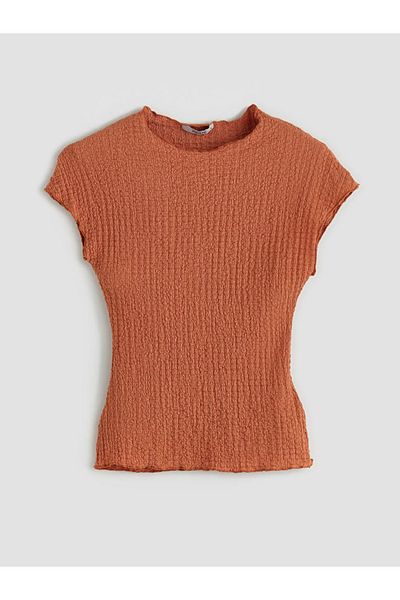 LC Waikiki Body XSIDE portocaliu cu guler vertical texturat pentru femei