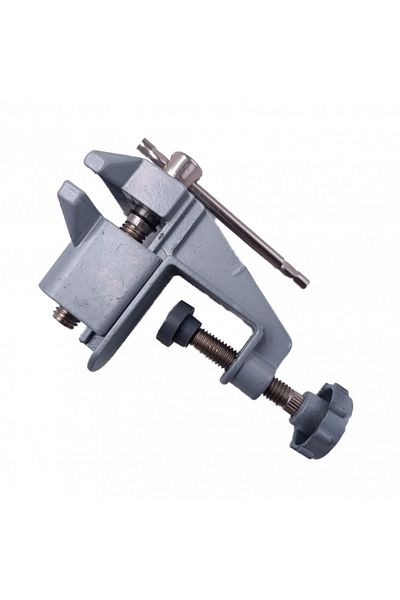 dalimag Mini Cast Iron Vise with Table Clamp, Anvil, 10 cm, Grey