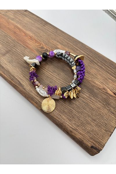 AGG TASARIM Macrame Detailed Bracelet with Dolma