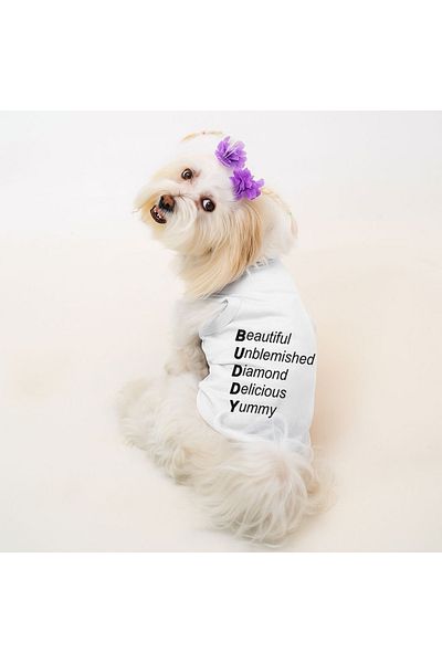 Buddy Store Cat & Dog Outfit Clothes Outfits - Acrostic Printed Summer Tank Top
