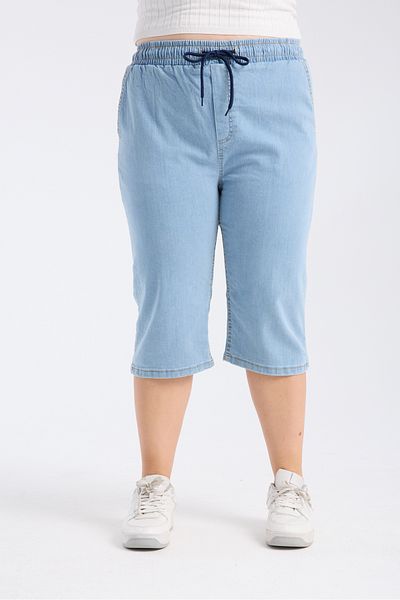 Gül Moda Plus Size Jeans Capri Light Blue G121-1