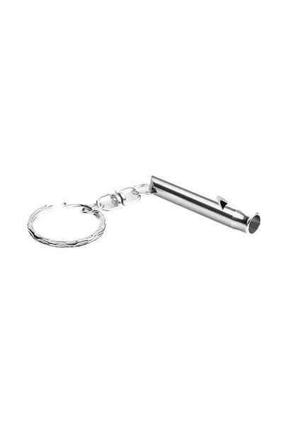 dalimag Emergency whistle keychain made of hard plastic and stainless steel, 4.5cm gray