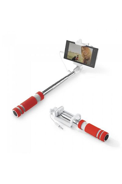 dalimag Selfie stick, 1 meter, simple model, metal, clamp, red