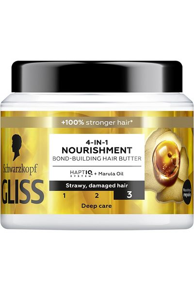 Schwarzkopf Pack of 2 X Gliss Oil Nutritive 4 In 1 Hair Mask, 400 ml