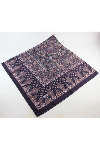 MİRAY 120x120 Ethnic Pattern Μεγάλο Μαντίλι Βαμβακερό Μαντίλι Μεγάλο Τετράγωνο Μαντίλι Μωβ