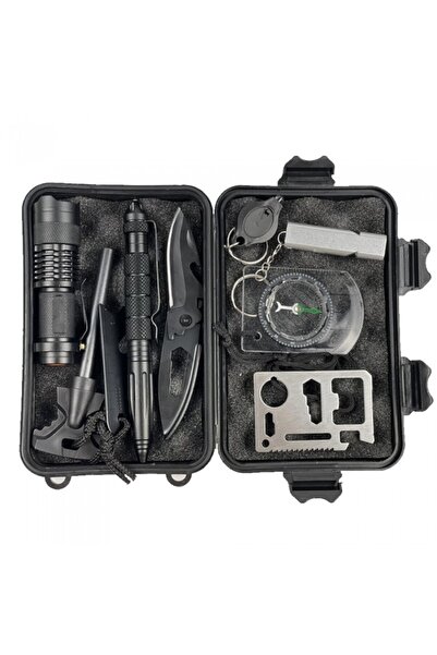 dalimag Kit Supravietuire, 11 in 1, Busola, Fluier, Lanterna, Cutit, Amnar, P...