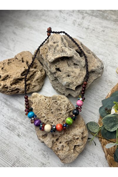 SEDEF TAKI El yapımı ahşap boncuklu kolye