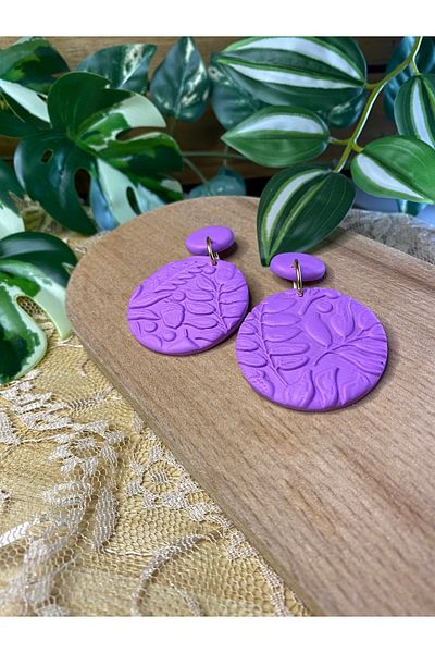 VIVINCA Handmade Polymer Clay Colorful Vibrant Lightweight Earrings - Vivinca Color of Soul Lilac
