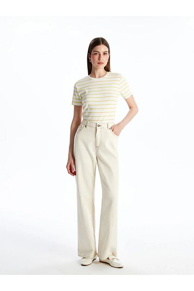 LC Waikiki Lcwaikiki Classic Sari Crew Neck Striped Women's T-Shirt