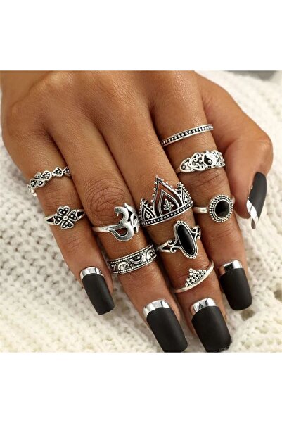 Shiklik MODA مجموعة من 10 خواتم تعكس طرازك