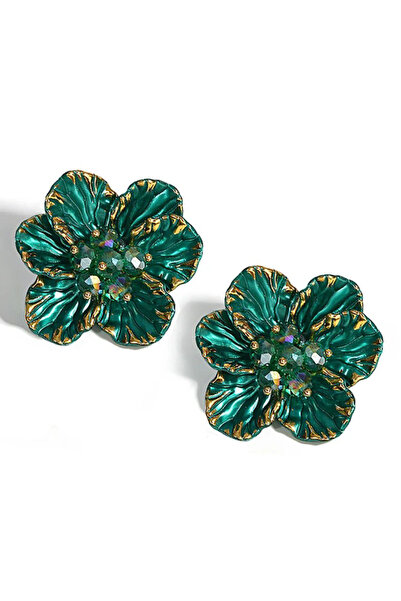 Shiklik MODA قم بتكملة أناقتك مع أقراط لامعة ذات ملمس زهري أنيق