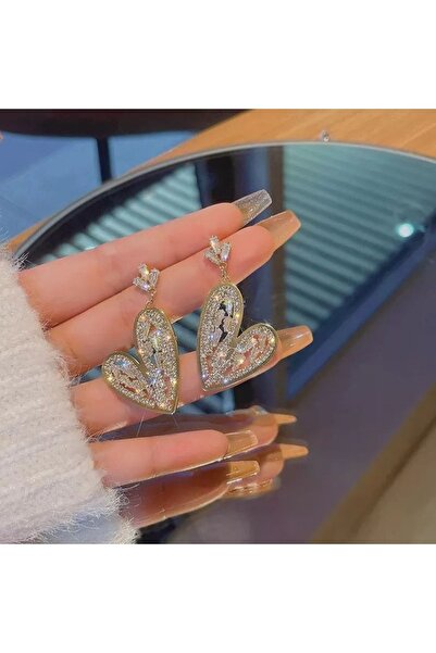 Shiklik MODA ارتقِ بفخرك مع أقراط موديل قلب حجري أنيق