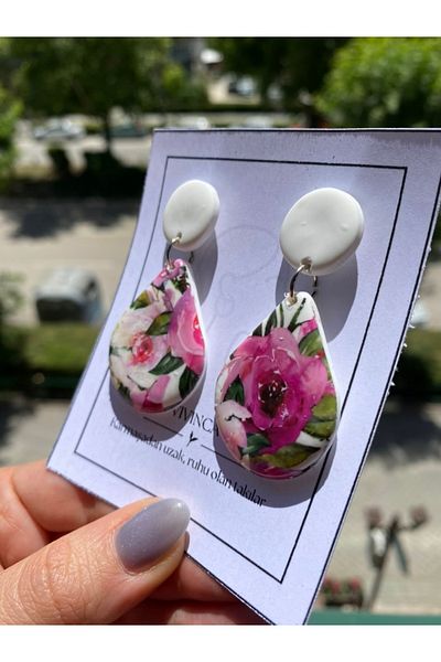 VIVINCA Handmade Polymer Clay Colorful Vibrant Lightweight Earrings - Vivinca Floral Bloom