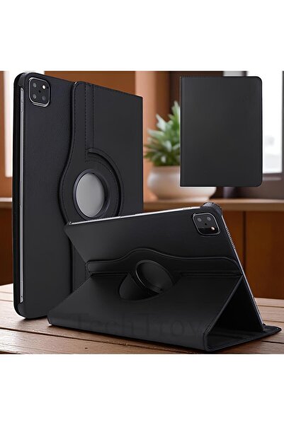 TechTrove Apple iPad Air 11 2025 M3 Kılıf 360 Dönebilen Standlı Pu Deri Kılıf