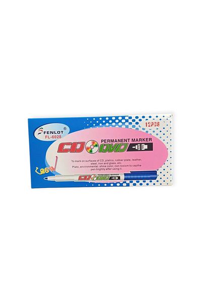 fenlot Boxed Red Acetate Permanent Cd Pen Medium Tip (12 Pcs))
