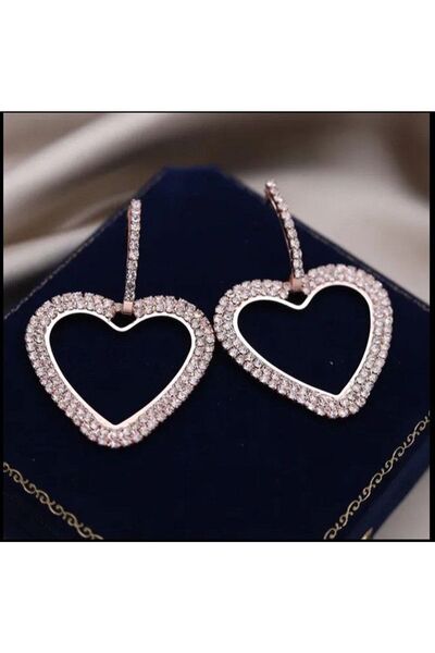 Shiklik MODA ارفع من طرازك مع أقراط قلب من الأحجار اللامعة