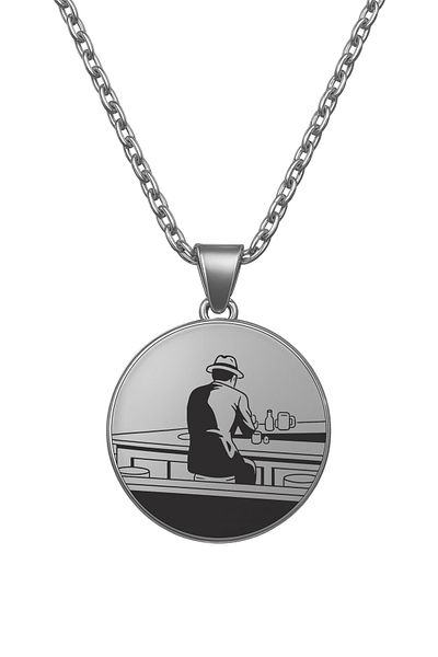 ArtinArt Nighthawks (Nighthawks)- Edward Hopper |   316L Steel Necklace