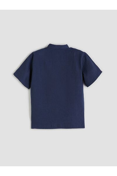LC Waikiki Lcw Kids Navy Blue Judge Collar Muslin Boy's Shirt