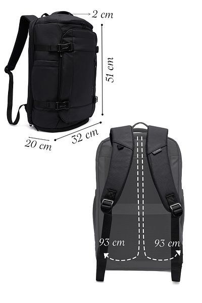 Derimod D-Pack Men's Black Fabric Backpack 25Sbd30236F