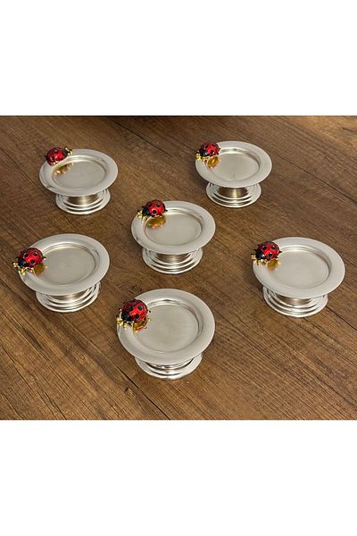 Elzemm store Silver Color 6 Pieces Mango Accessories Lucky Makaron Makaron