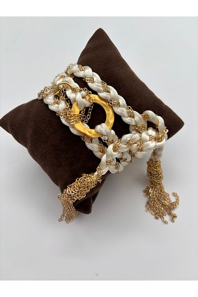 AGG TASARIM Macrame Bracelet with Tassels and Folds