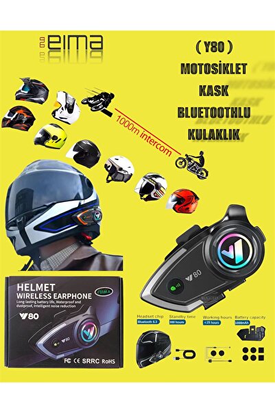 Bestech Y80 Motosiklet Kask Kulaklığı Bluetoothlu 1000m İntercom