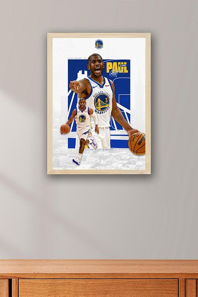 Saturn Chris Paul Framed Painting - Basketball Nba Poster Painting