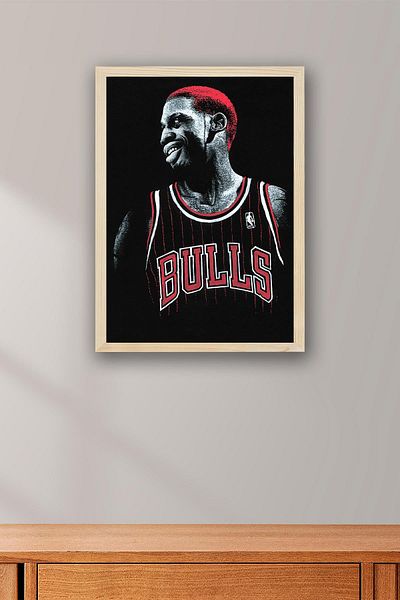 Saturn Επιτραπέζιο με κορνίζα Dennis Rodman - Επιτραπέζια αφίσα μπάσκετ NBA