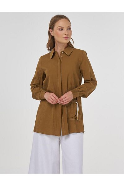 KYR Single Pocket Seersucker Tunic Dark Olive