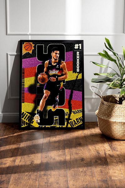 Saturn Pictură înrămată Devin Booker - Pictură poster NBA de baschet
