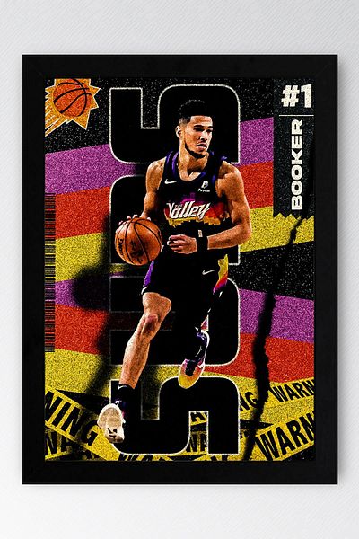 Saturn Pictură înrămată Devin Booker - Pictură poster NBA de baschet