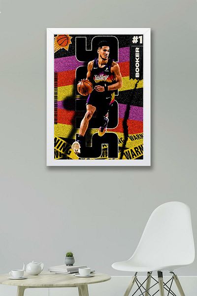 Saturn Pictură înrămată Devin Booker - Pictură poster NBA de baschet